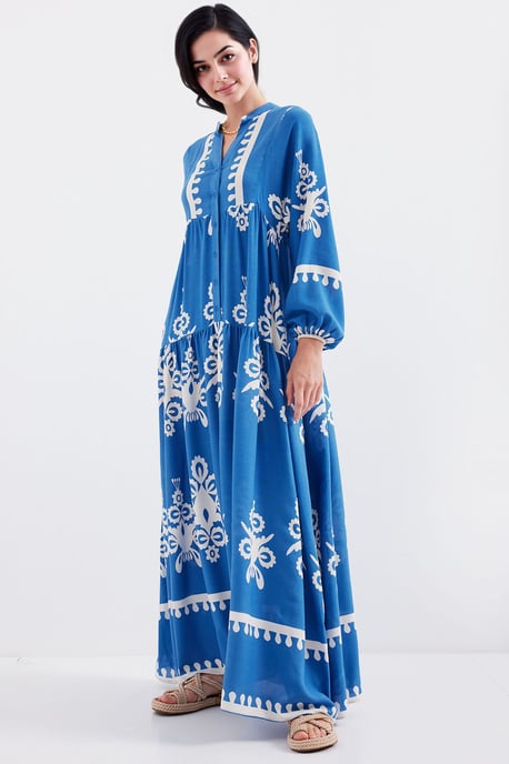Geprinte V-hals Maxi-jurk - Image 3