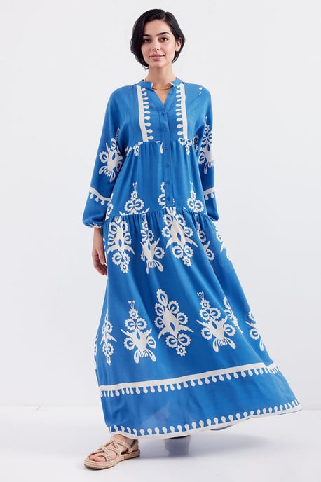 Geprinte V-hals Maxi-jurk - Image 4