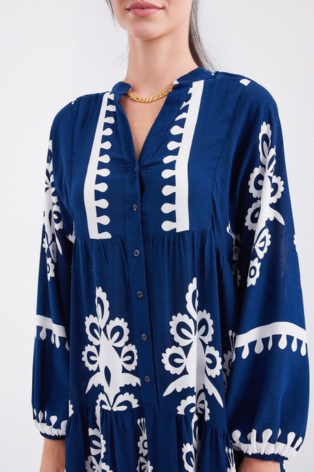 Geprinte V-hals Maxi-jurk - Image 4