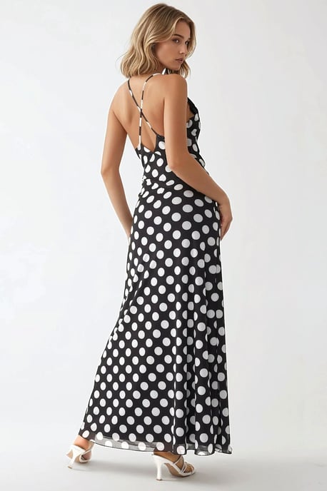 Audrey Polka V-Neck Maxi Dress - Image 6
