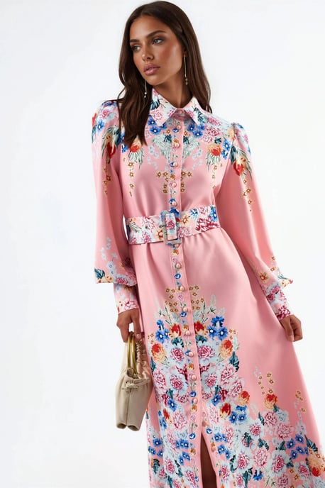 Bloemen Maxi Jurk met Knopsluiting - Image 2