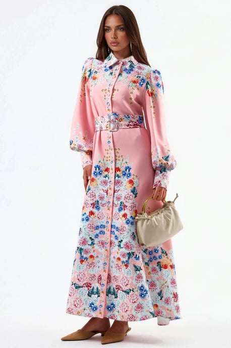 Bloemen Maxi Jurk met Knopsluiting - Image 3