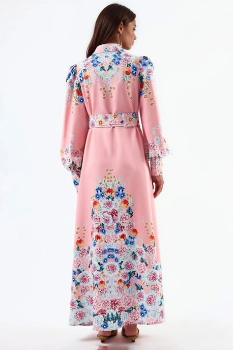 Bloemen Maxi Jurk met Knopsluiting - Image 4