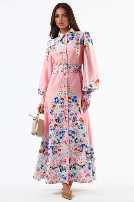 Bloemen Maxi Jurk met Knopsluiting - Image 5