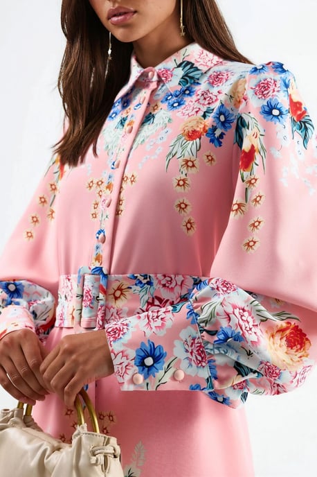 Bloemen Maxi Jurk met Knopsluiting - Image 6
