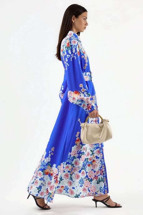 Bloemen Maxi-jurk met Knopenluiting - Image 3