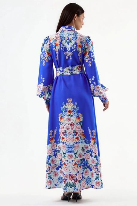 Bloemen Maxi-jurk met Knopenluiting - Image 4