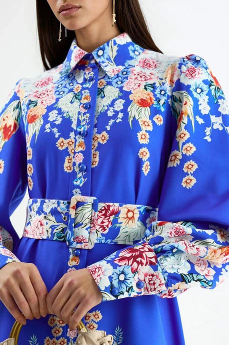 Bloemen Maxi-jurk met Knopenluiting - Image 6