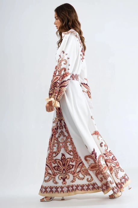 Paisley Print Maxi Jurk met Strikdetail - Image 2