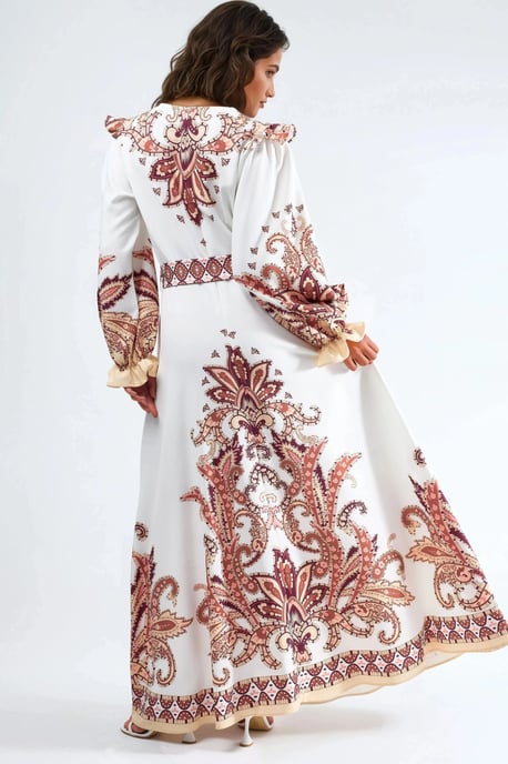 Paisley Print Maxi Jurk met Strikdetail - Image 3