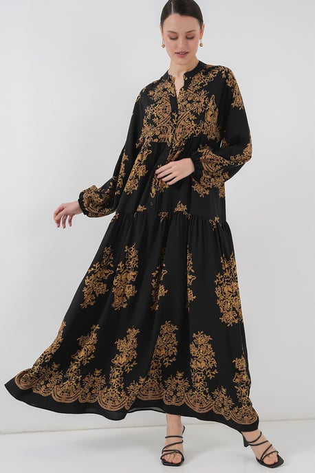 Geprinte V-hals Maxi-jurk - Image 3