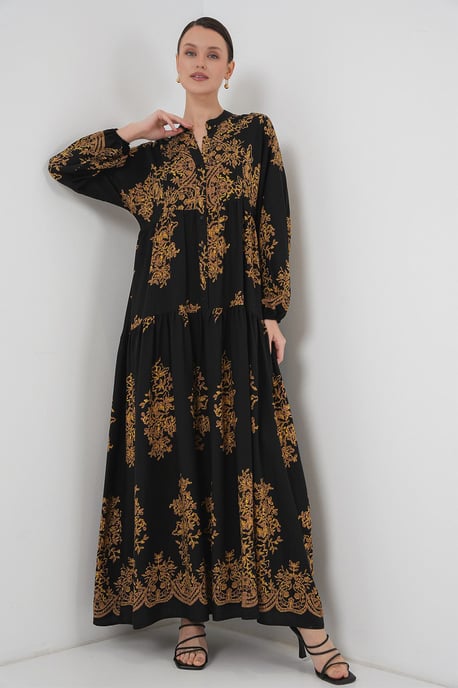 Geprinte V-hals Maxi-jurk - Image 4