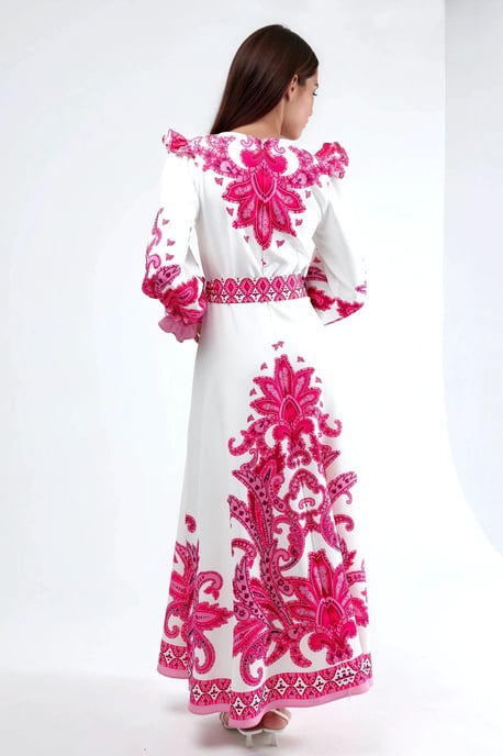 Paisley Print Maxi Jurk met Strikdetails - Image 3