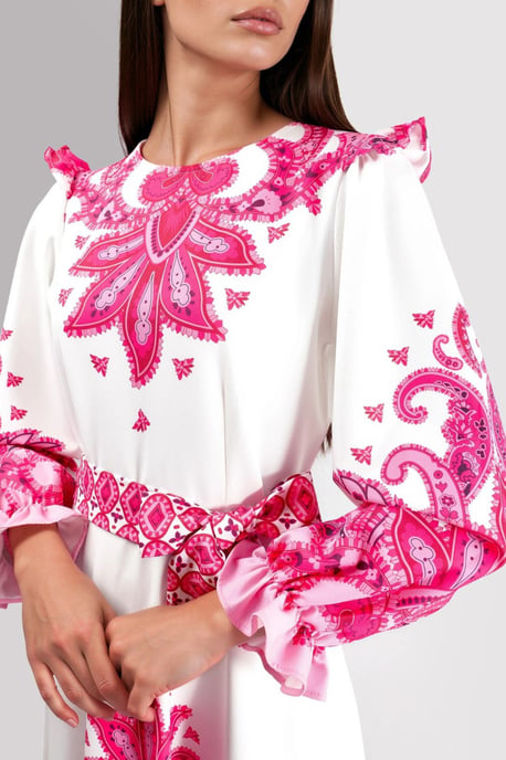 Paisley Print Maxi Jurk met Strikdetails - Image 6