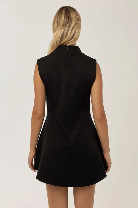 High Neck Black Mini Dress - Image 5