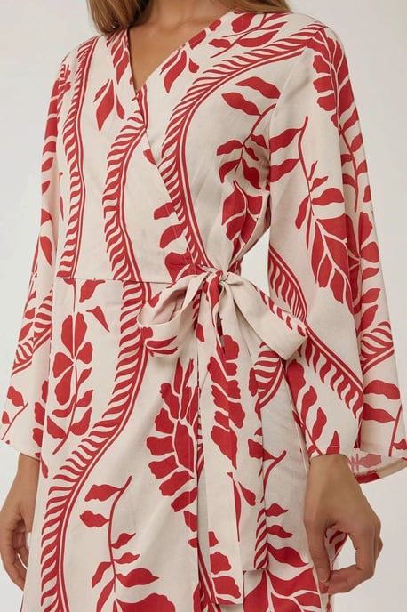 Bloemen V-hals Mini Jurk - Image 2