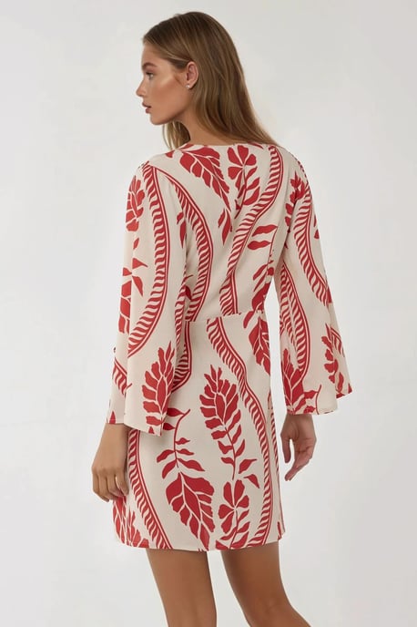 Bloemen V-hals Mini Jurk - Image 6