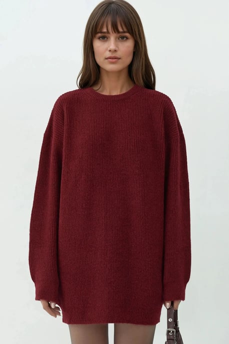 Knit Mini Dress with Crew Neck - Image 6