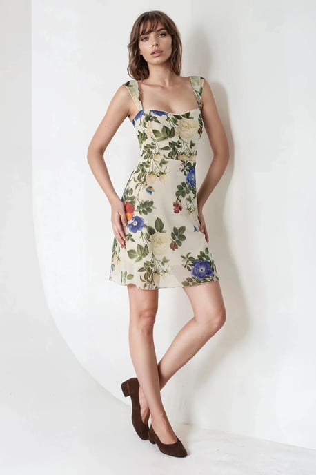 Polka Dot Sleeveless Mini Tulle Dress with Square Neckline - Image 3