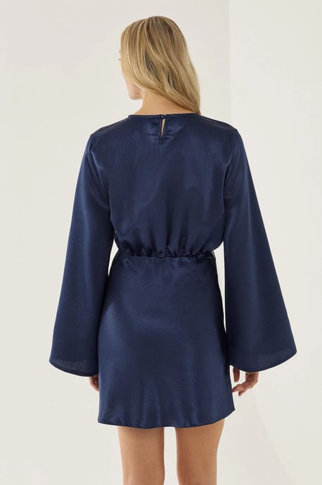 Mini Satin Dress with Angel Arms - Image 4