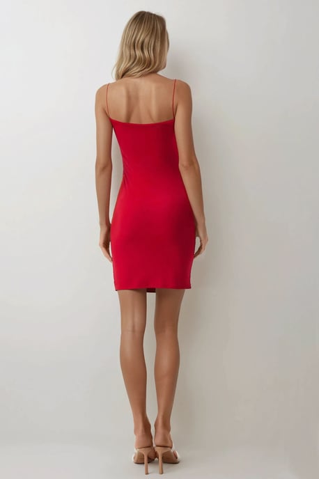 Vierkante Hals Bodycon Mini Jurk - Image 5