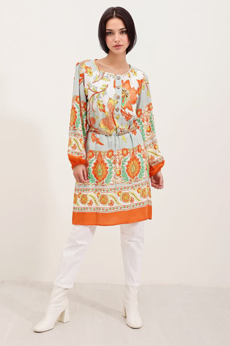 Flowering Mini Dress with Bow - Image 2