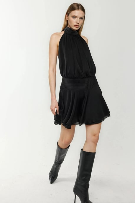Gestructureerde Turtleneck Mini Jurk - Image 6