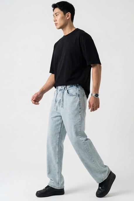 Avslappnad passform denimbyxor - Image 3