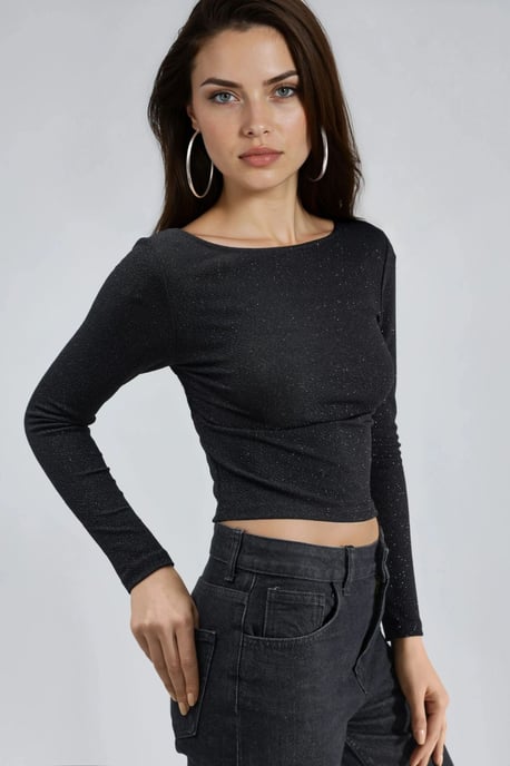Skinande Båtkrage Kort Blus - Image 4