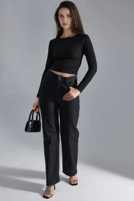 Skinande Båtkrage Kort Blus - Image 6