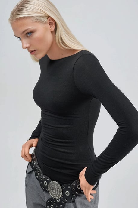 Bootsneck Lange Mouwen Lichtgewicht Blouse - Image 3