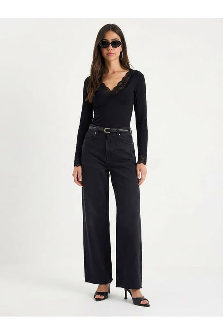 Kantdetail V-hals Blouse - Image 3