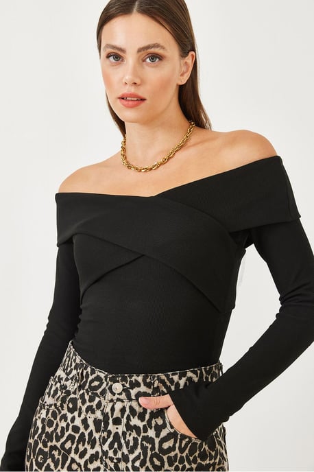 Strapless Textuur Ribbels Blouse - Image 3
