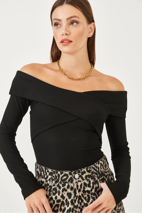 Strapless Textuur Ribbels Blouse - Image 4