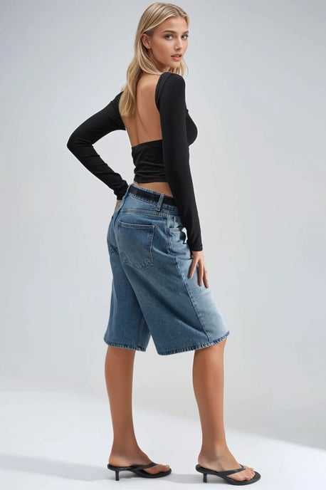 Slim Fit Crop Blouse met Rugdetail - Image 5