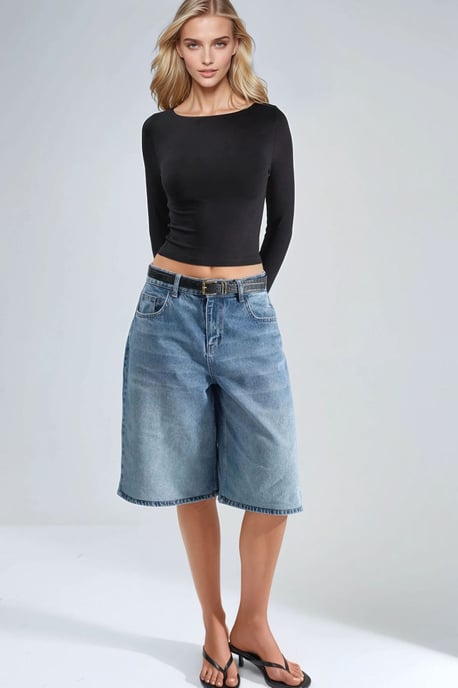Slim Fit Crop Blouse met Rugdetail - Image 6