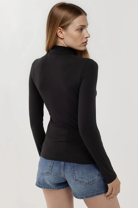 Slim Fit Half Col Blouse - Image 3
