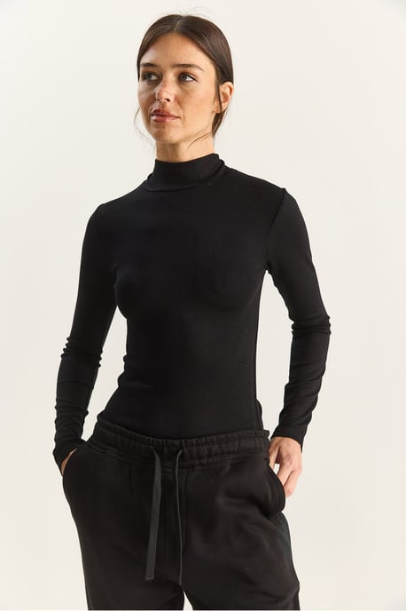 Slim Fit Långärmad Halvpolotröja - Image 4