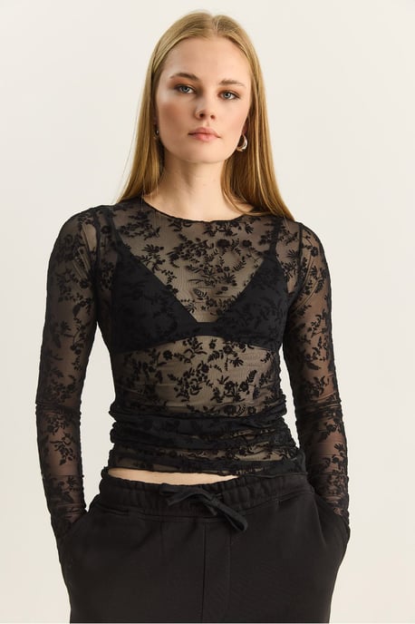 Bloemen Drape Crew Neck Blouse - Image 2