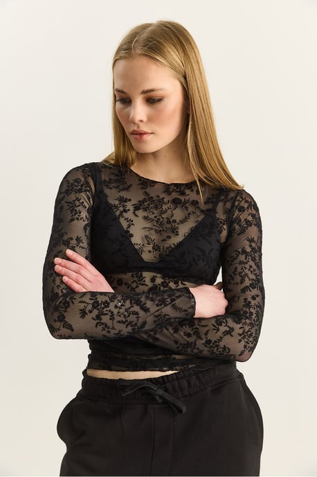 Bloemen Drape Crew Neck Blouse - Image 4