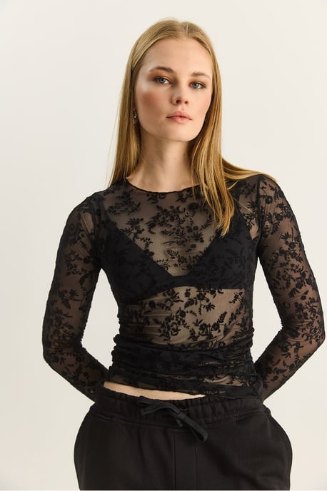 Bloemen Drape Crew Neck Blouse - Image 5