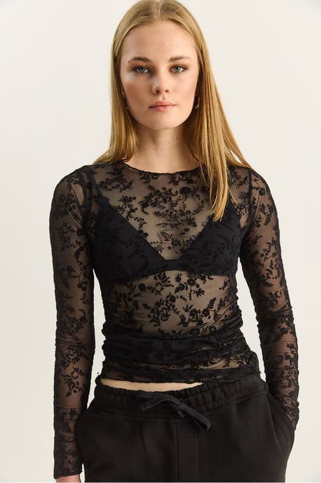 Bloemen Drape Crew Neck Blouse - Image 6
