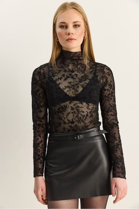 Blommig Slim Fit Halvpolotröja - Image 3
