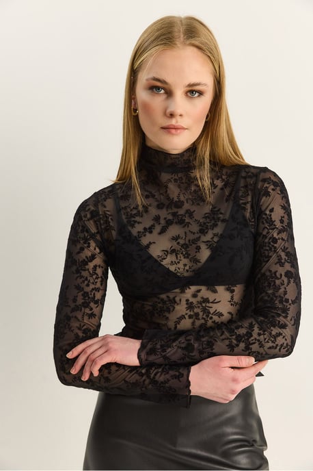 Blommig Slim Fit Halvpolotröja - Image 5