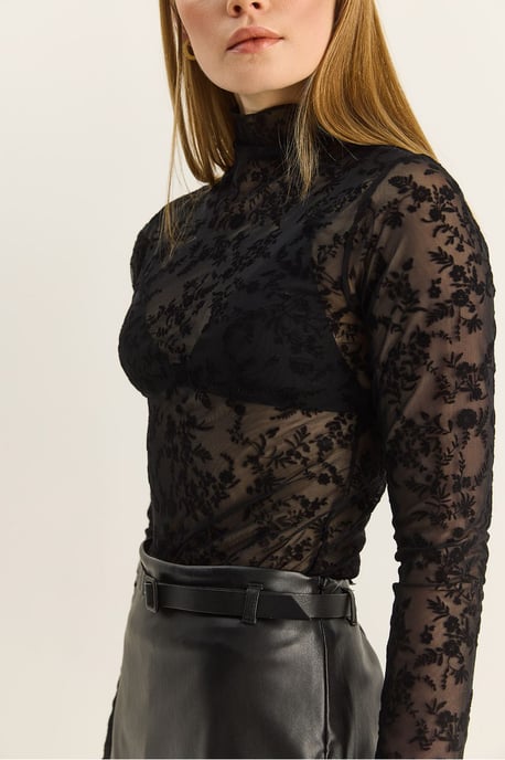 Blommig Slim Fit Halvpolotröja - Image 6