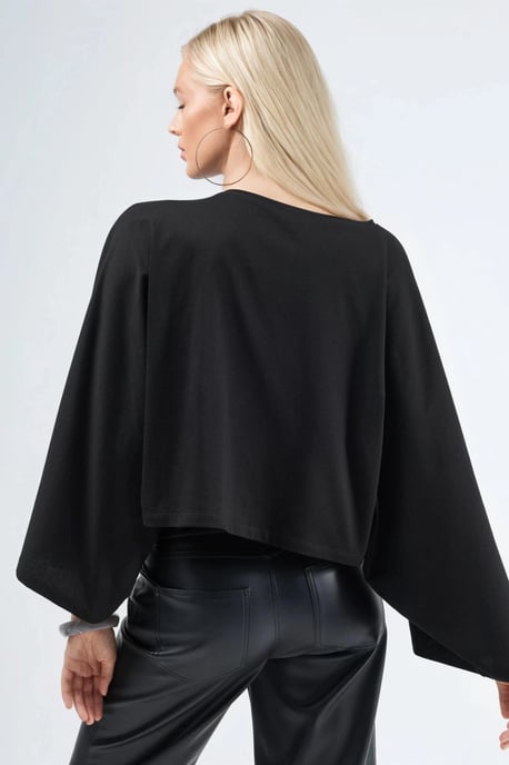 Loose Fit Boat Neck Blouse - Image 2