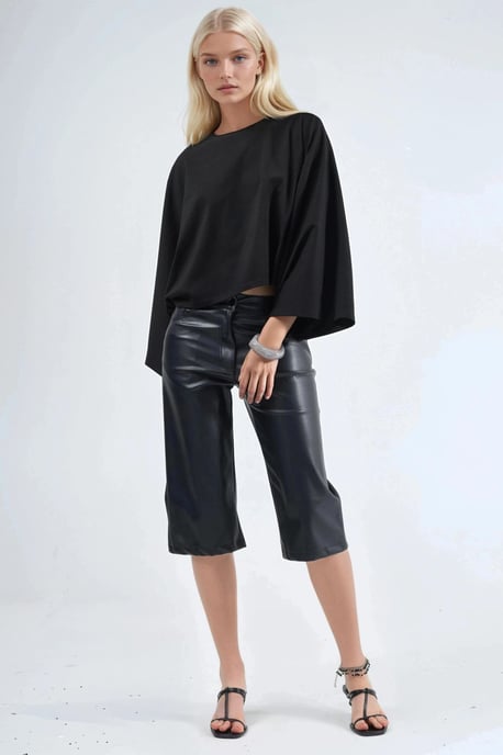 Loose Fit Boat Neck Blouse - Image 4