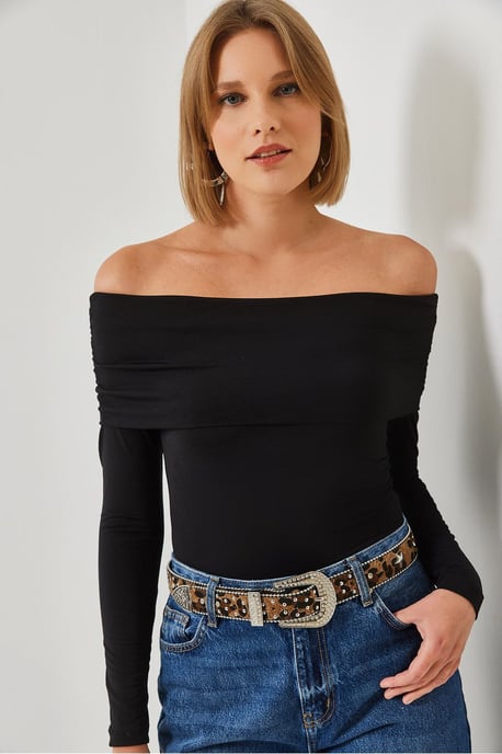 Strapless Getailleerde Lange Mouwen Blouse - Image 3