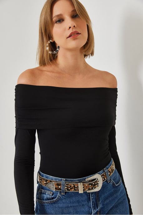 Strapless Getailleerde Lange Mouwen Blouse - Image 4