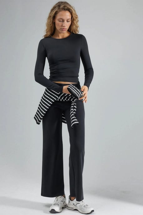 Slim Fit Crew Neck Lange Mouwen Blouse - Image 4